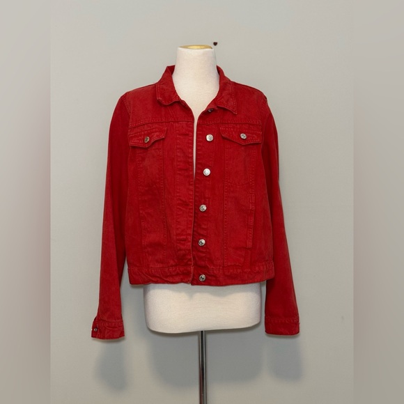 Mango Red Denim Jacket - Picture 11 of 12